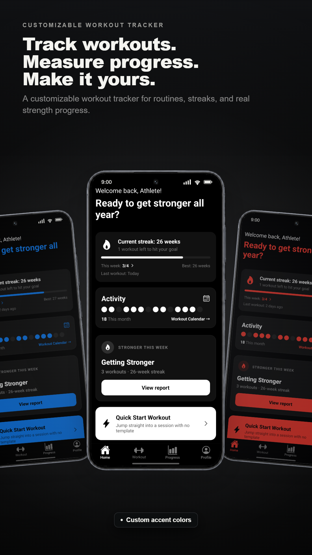 Customizable workout tracker
